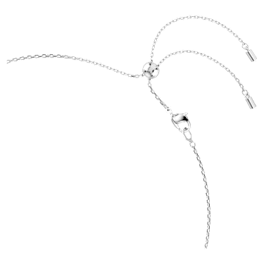 Constella necklace, Crystal pearl, Round cuts, White, Rhodium plated image 3
