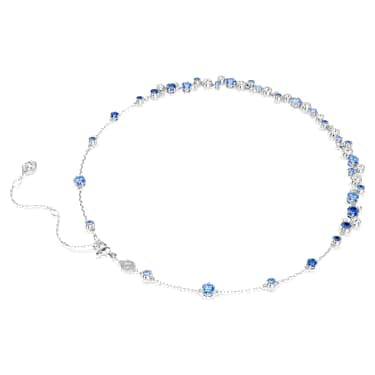 Constella necklace, Mixed cuts, Blue, Rhodium plated image 4