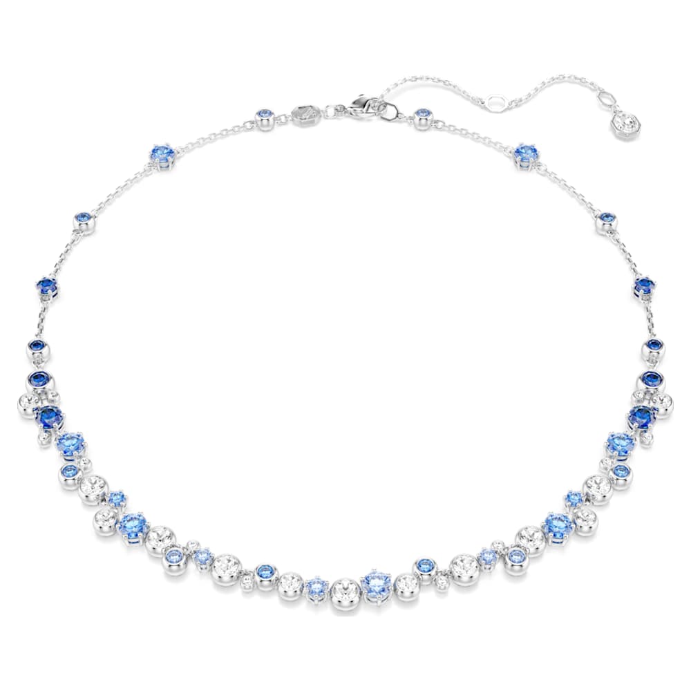 Constella necklace, Mixed cuts, Blue, Rhodium plated image 1