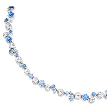 Constella necklace, Mixed cuts, Blue, Rhodium plated image 2