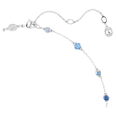 Constella necklace, Mixed cuts, Blue, Rhodium plated image 3
