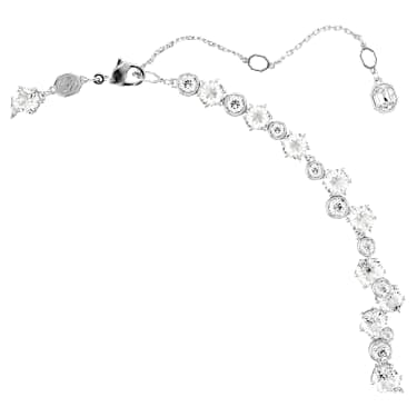 Constella necklace, Mixed cuts, Clasp, White, Rhodium plated image 3