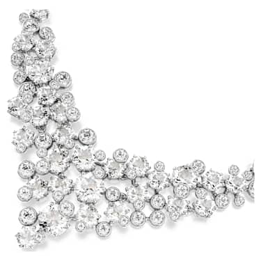 Constella necklace, Mixed cuts, Clasp, White, Rhodium plated image 2