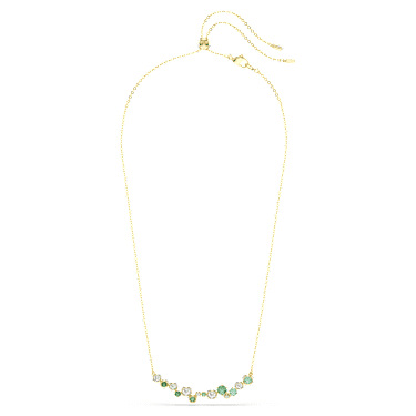 Constella necklace, Mixed cuts, Green, 18K gold finish image 2