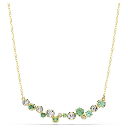 Constella necklace, Mixed cuts, Green, 18K gold finish image 1