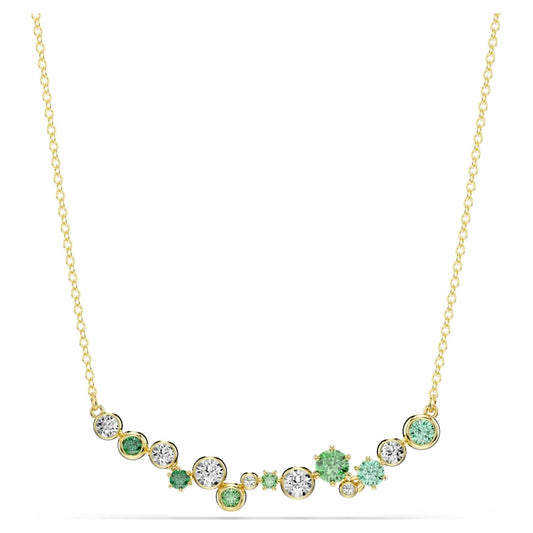 Constella necklace, Mixed cuts, Green, 18K gold finish image 1