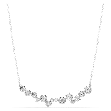 Constella necklace, Mixed cuts, White, Rhodium plated image 6