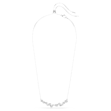 Constella necklace, Mixed cuts, White, Rhodium plated image 2