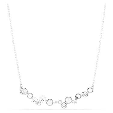 Constella necklace, Mixed cuts, White, Rhodium plated image 5
