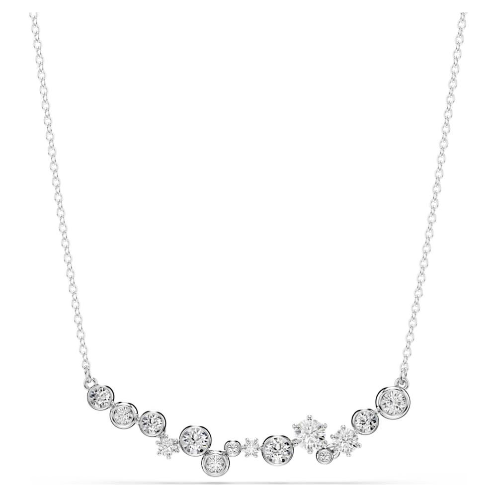 Constella necklace, Mixed cuts, White, Rhodium plated image 1