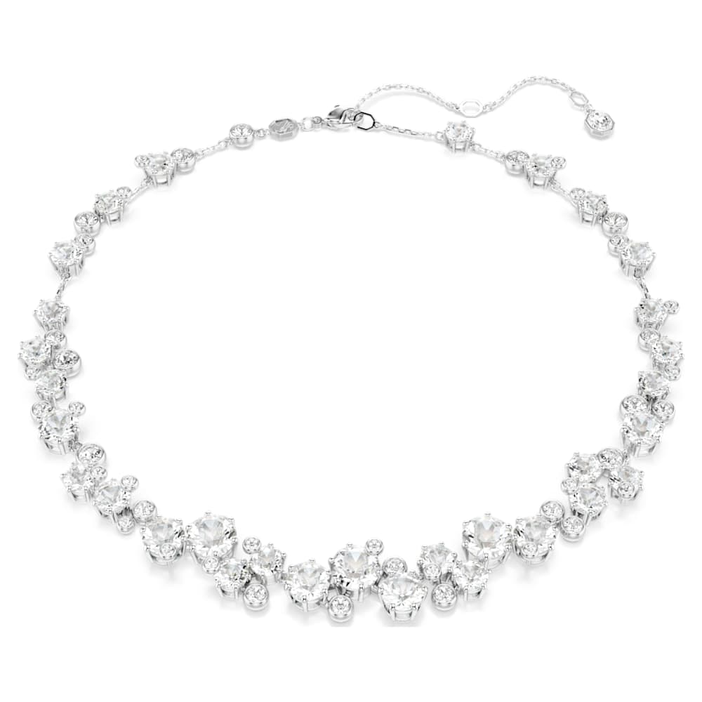 Constella necklace, Round cut, White, Rhodium plated image 1