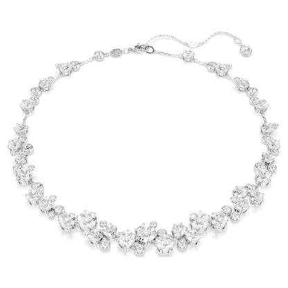 Constella necklace, Round cut, White, Rhodium plated image 1