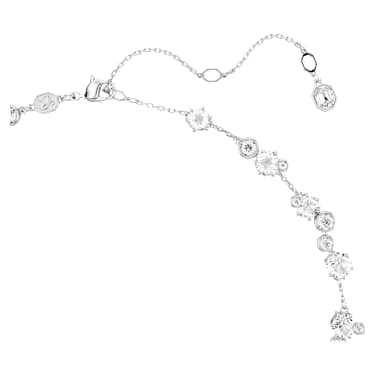 Constella necklace, Round cut, White, Rhodium plated image 3