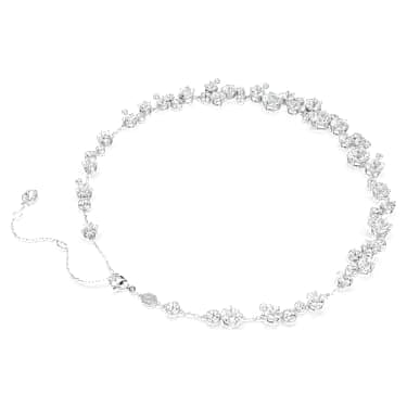 Constella necklace, Round cut, White, Rhodium plated image 4