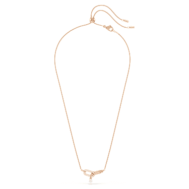 Constella pendant, Crystal pearl, Round cut, White, 18K rose gold finish image 2