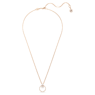 Constella pendant, Pave, Round cut, White, 18K rose gold finish image 2