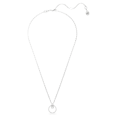 Constella pendant, Pave, Round cut, White, Rhodium plated image 2