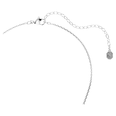 Constella pendant, Round cut, Dancing stone, White, Rhodium plated image 4