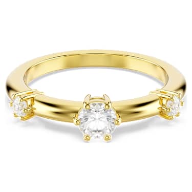Constella ring, Set (2), Round cut, White, 18K gold finish image 5