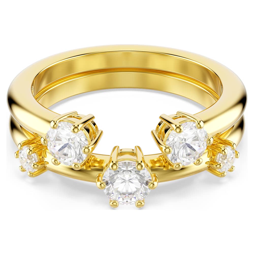 Constella ring, Set (2), Round cut, White, 18K gold finish image 1
