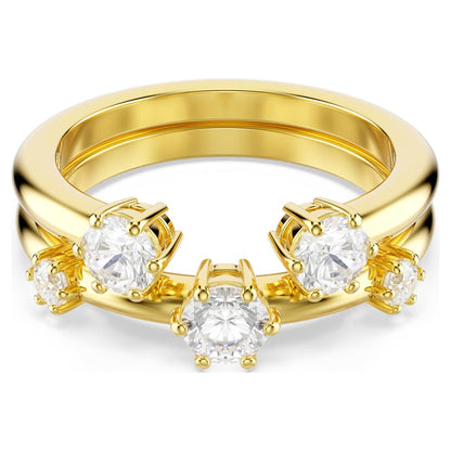 Constella ring, Set (2), Round cut, White, 18K gold finish image 1