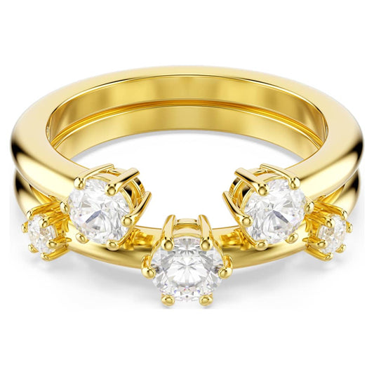 Constella ring, Set (2), Round cut, White, 18K gold finish image 1