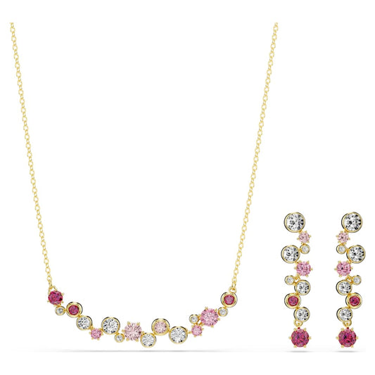 Constella set, Mixed cuts, Multicolored, 18K gold finish image 1