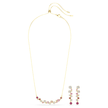 Constella set, Mixed cuts, Multicolored, 18K gold finish image 2