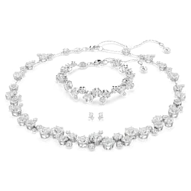 Constella set, Mixed cuts, White, Rhodium plated image 6