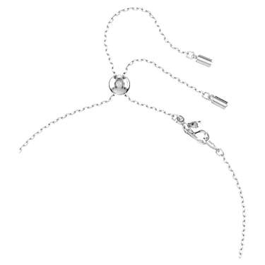 Constella Y necklace, Crystal pearl, Round cuts, White, Rhodium plated image 2