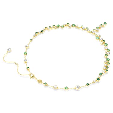 Constella y necklace, Mixed cuts, Green, 18K gold finish image 4