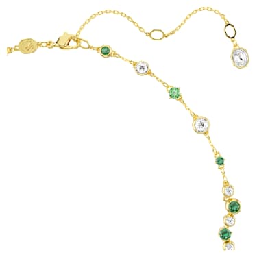 Constella y necklace, Mixed cuts, Green, 18K gold finish image 3