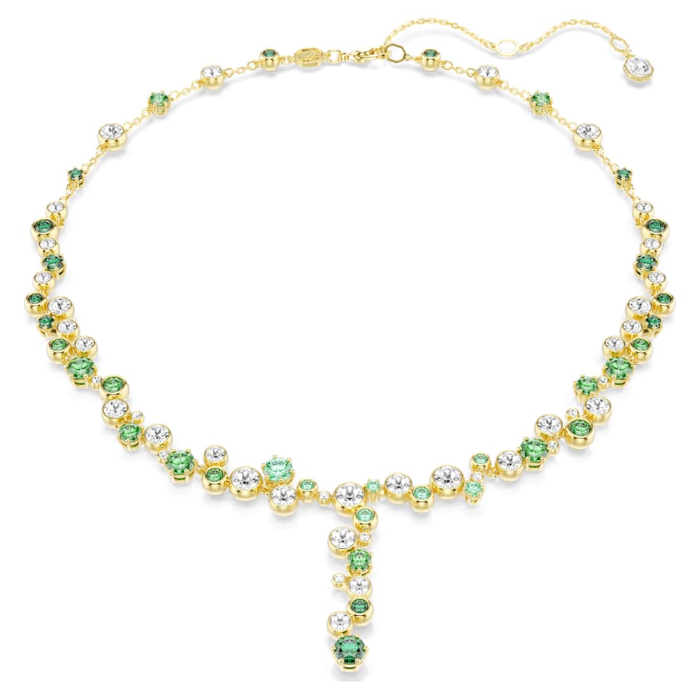 Constella y necklace, Mixed cuts, Green, 18K gold finish image 1