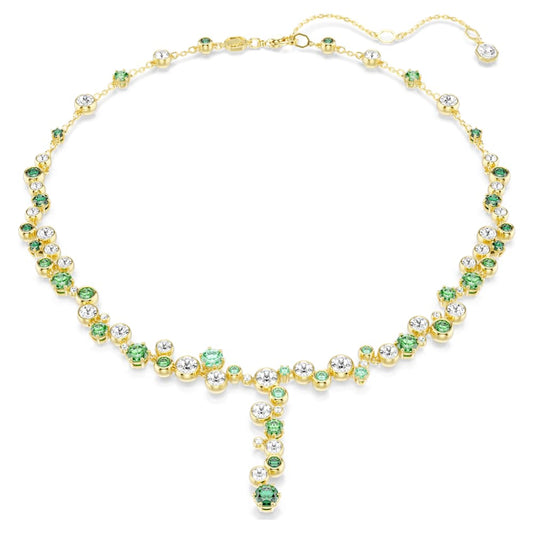 Constella y necklace, Mixed cuts, Green, 18K gold finish image 1