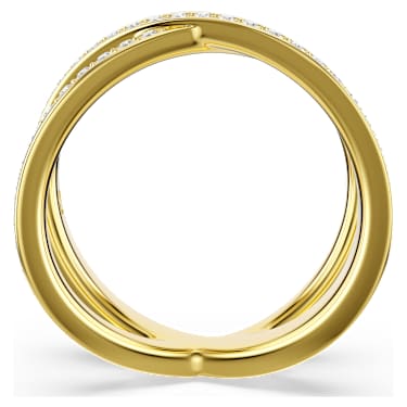 Delta band ring, Round cut, White, 18K gold finish image 3