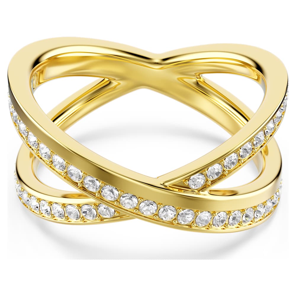 Delta band ring, Round cut, White, 18K gold finish image 1