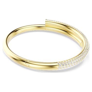 Dextera bangle, Magnetic closure, White, 18K gold finish image 4