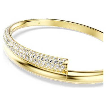 Dextera bangle, Magnetic closure, White, 18K gold finish image 2