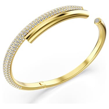 Dextera bangle, Magnetic closure, White, 18K gold finish image 3