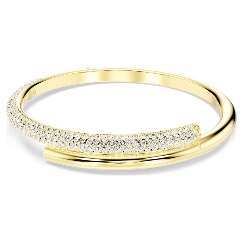 Dextera bangle, Magnetic closure, White, 18K gold finish image 1