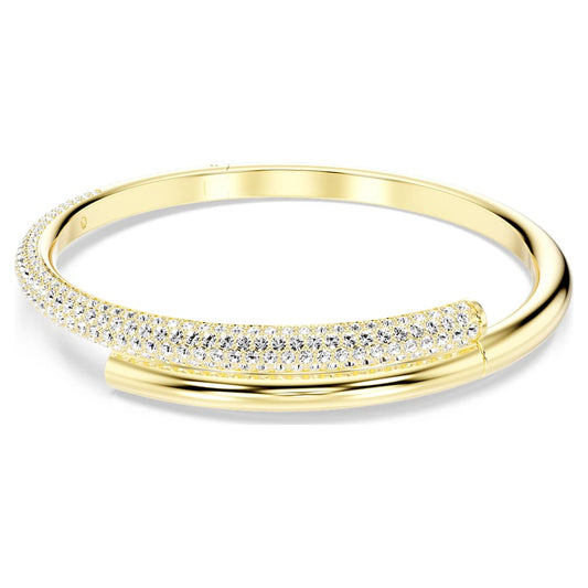 Dextera bangle, Magnetic closure, White, 18K gold finish image 1