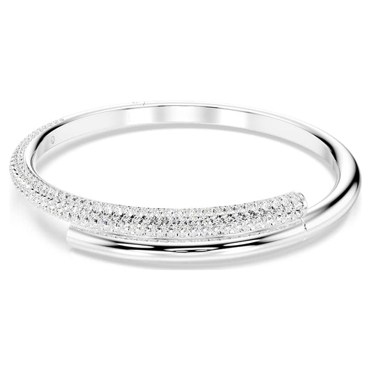 Dextera bangle, Magnetic closure, White, Rhodium plated image 1