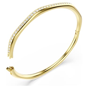 Dextera bangle, Octagon shape, Round cut, White, 18K gold finish image 3