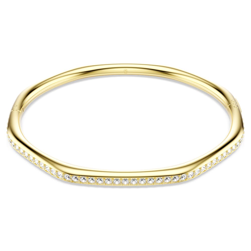 Dextera bangle, Octagon shape, Round cut, White, 18K gold finish image 1