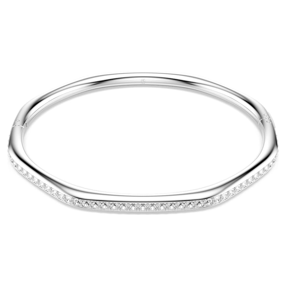 Dextera bangle, Octagon shape, Round cut, White, Rhodium plated image 1