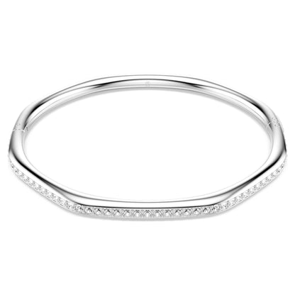 Dextera bangle, Octagon shape, Round cut, White, Rhodium plated image 1