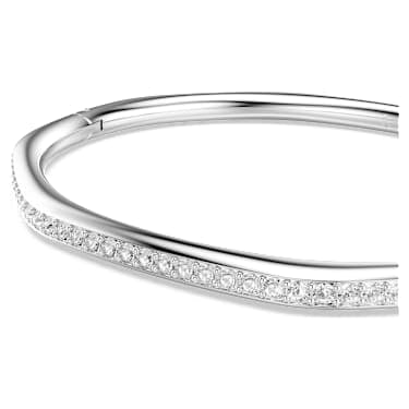 Dextera bangle, Octagon shape, Round cut, White, Rhodium plated image 2