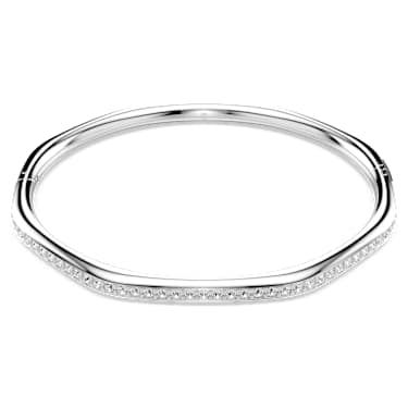 Dextera bangle, Octagon shape, Round cut, White, Rhodium plated image 5
