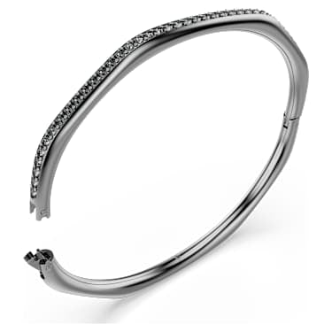 Dextera bangle, Octagon shape, Round cut, White, Ruthenium plated image 3