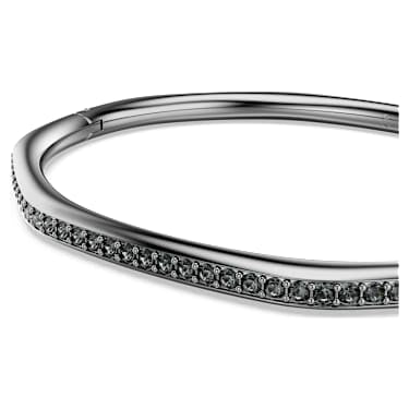 Dextera bangle, Octagon shape, Round cut, White, Ruthenium plated image 2